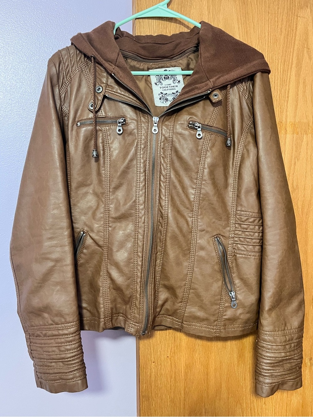 Women’s faux leather jacket- size Large